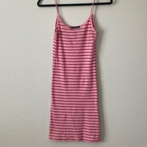 Brandy Melville - Pink Striped Midi-Dress - Size OS
